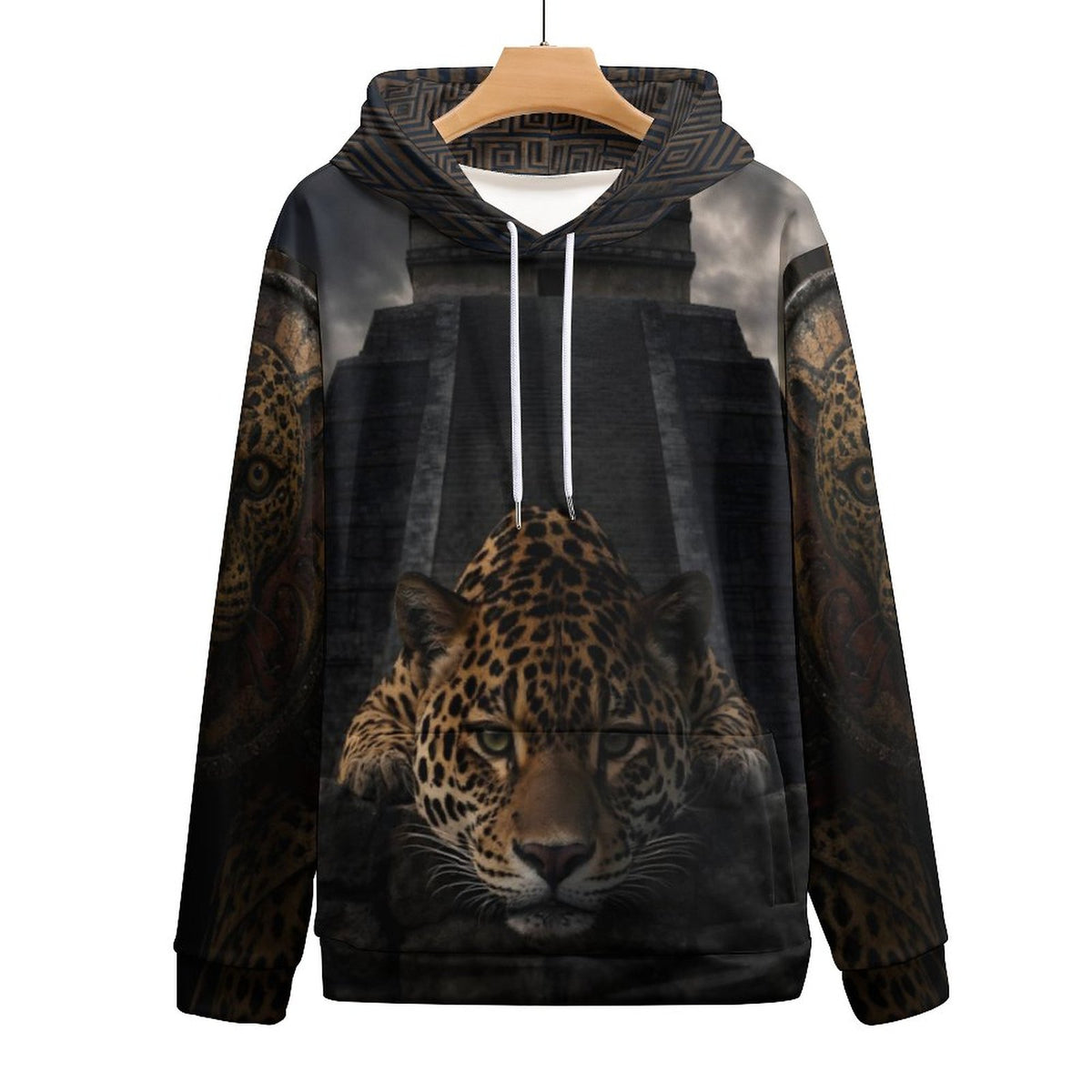 Custom Aztec Jaguar Men's Cool Hoodie with Double-layer Cap