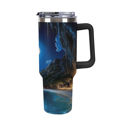 custom 40oz Insulated Tumbler with Handle and Straw