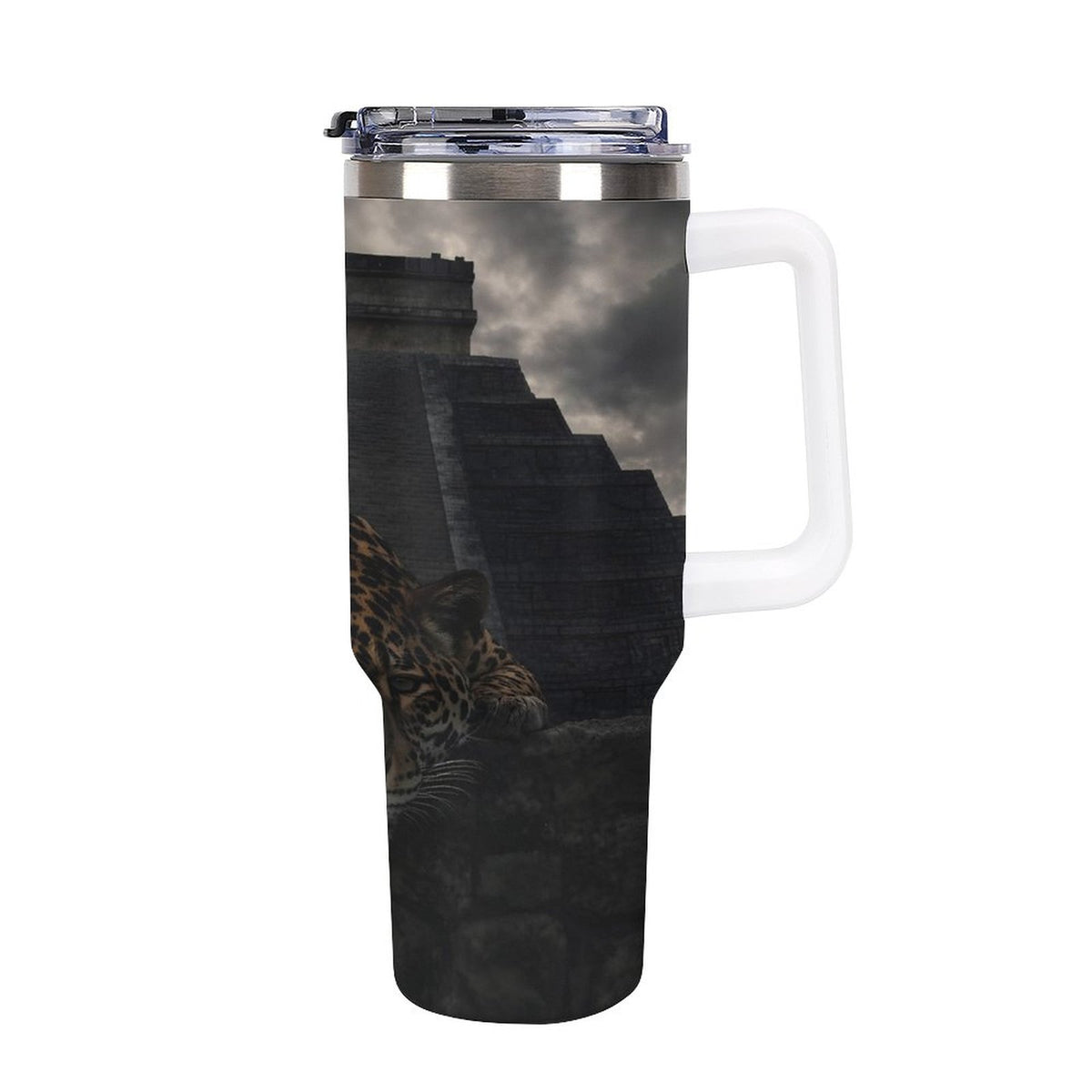 Custom Jaguar 40oz Insulated Tumbler with Handle and Straw
