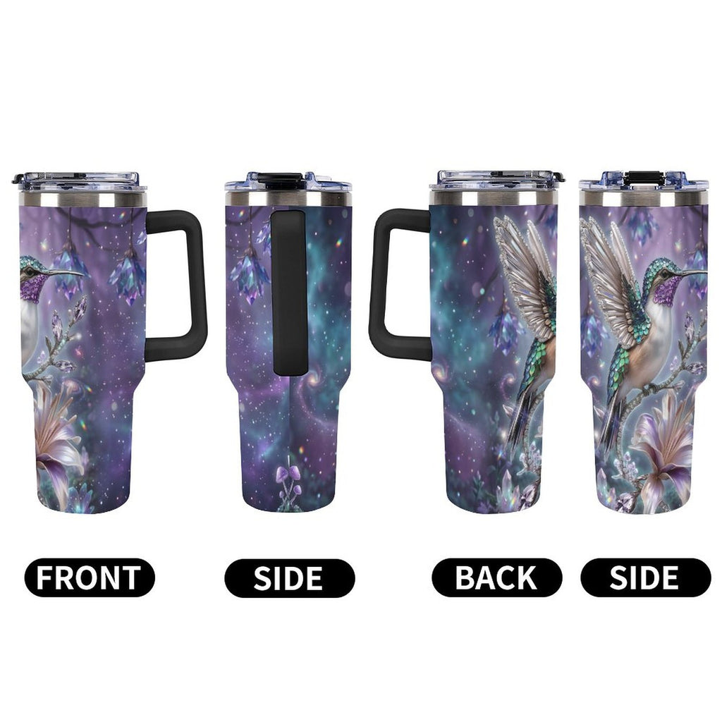 Custom 40oz Insulated Tumbler with Handle and Straw