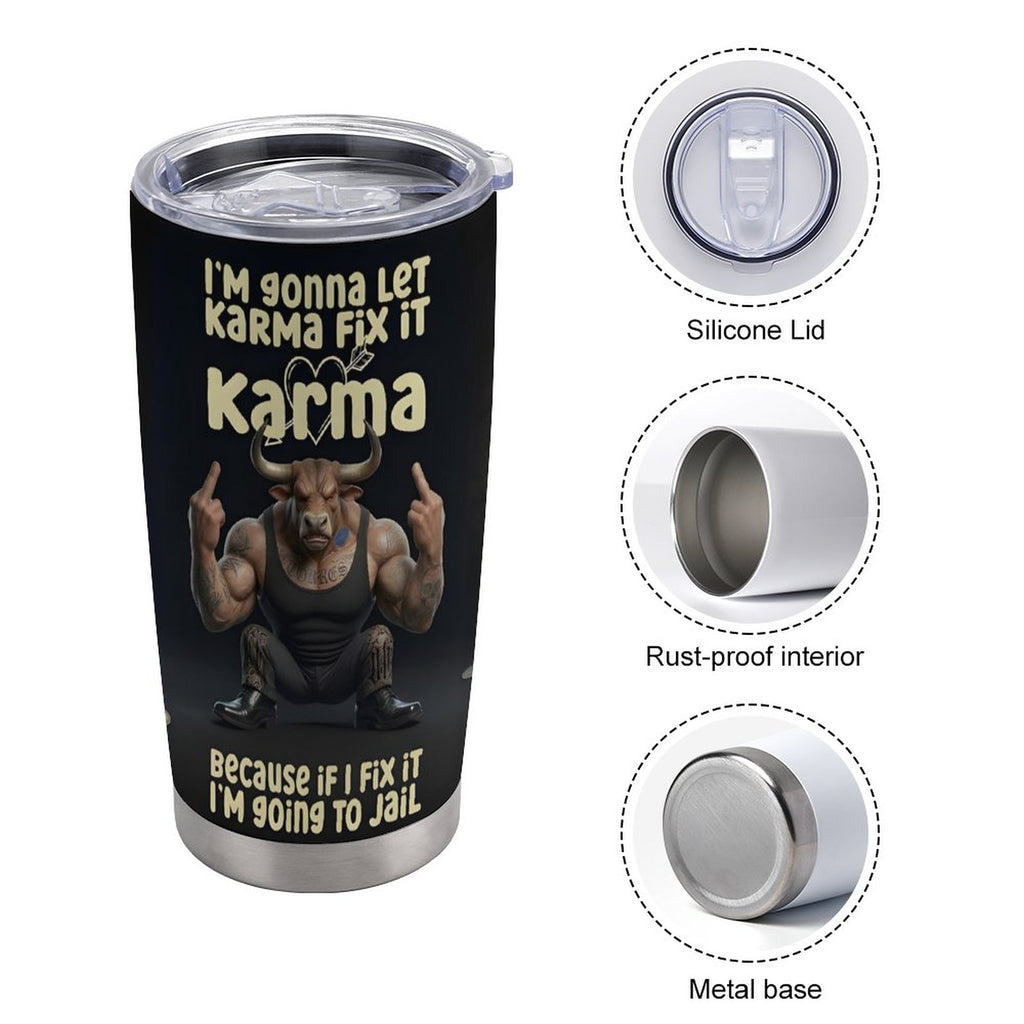 Custom Bull 20oz Insulated Stainless Steel Cup with Lid