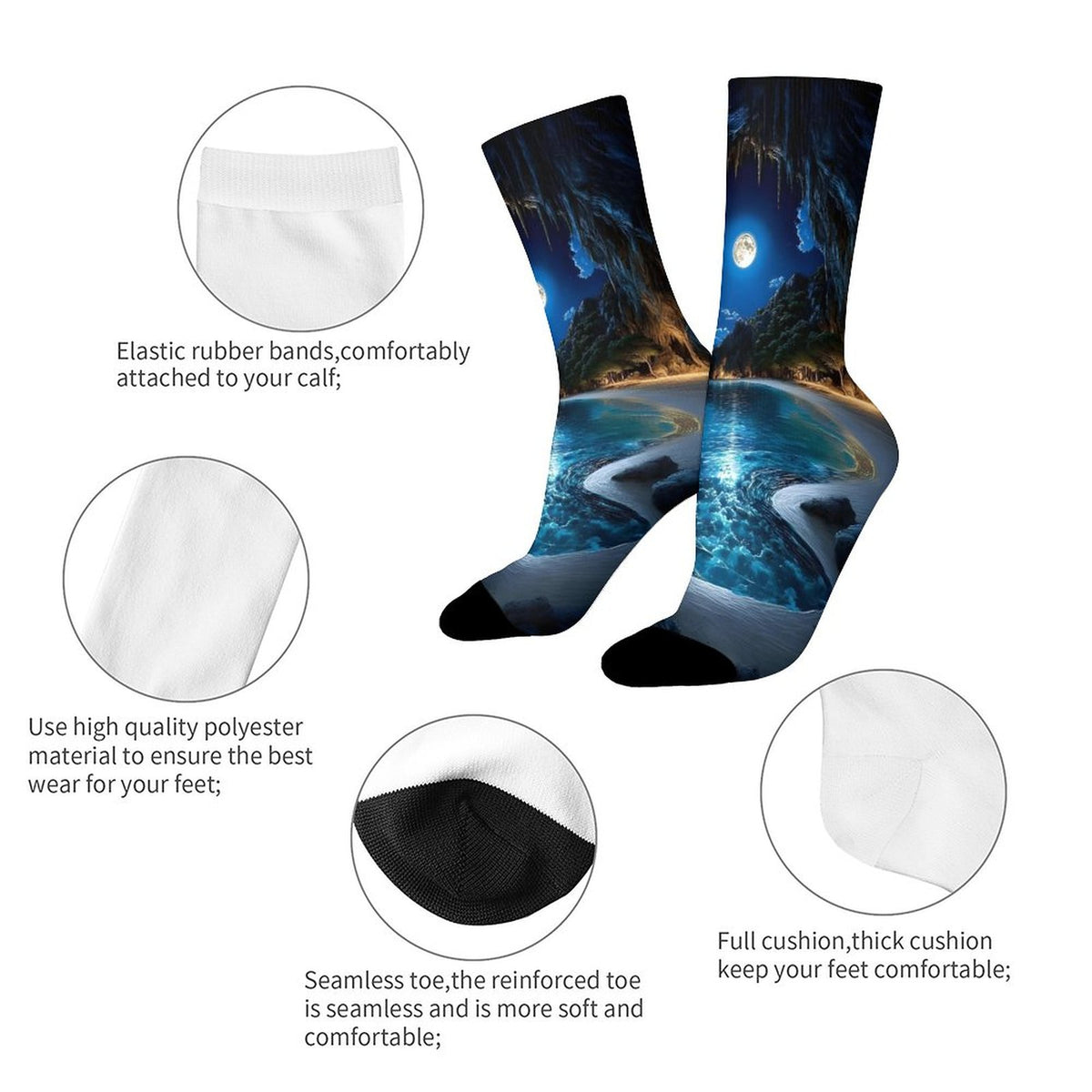 Personalized Contrast Color Socks for Adults