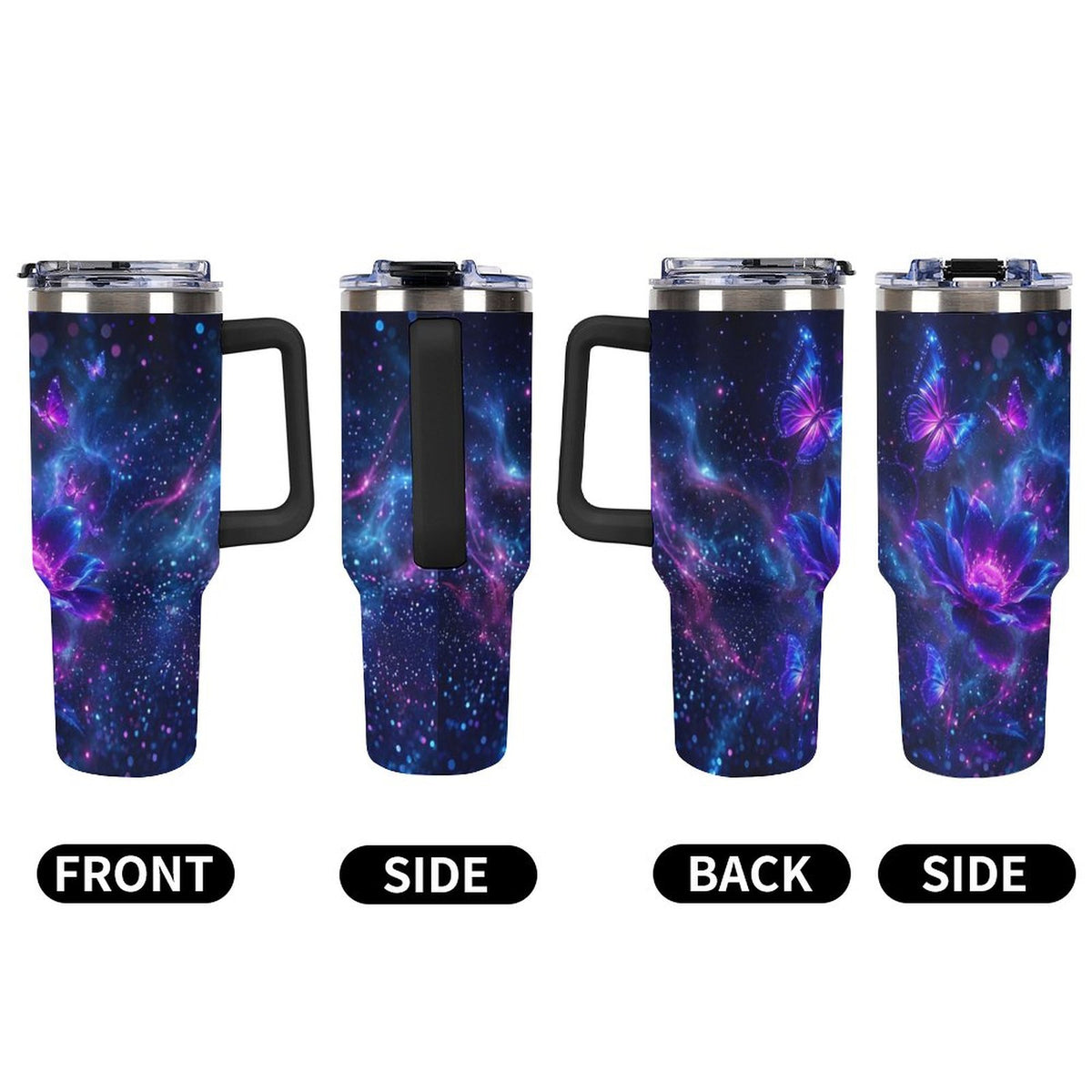 Custom 40oz Insulated Tumbler with Handle and Straw