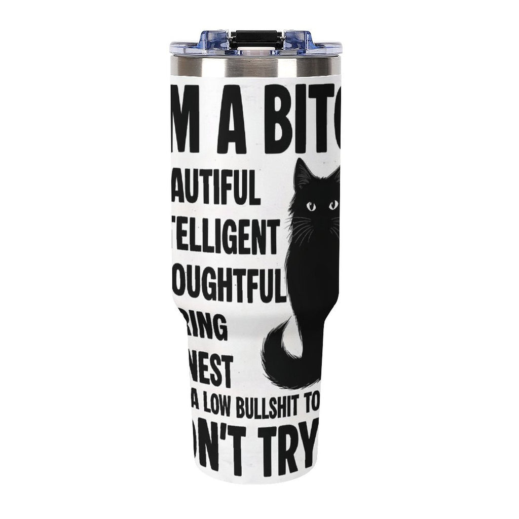 40oz Insulated Tumbler with Handle and Straw