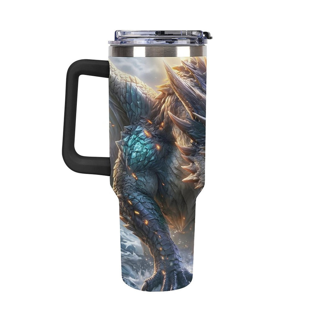 Custom Dragon40oz Insulated Tumbler with Handle and Straw
