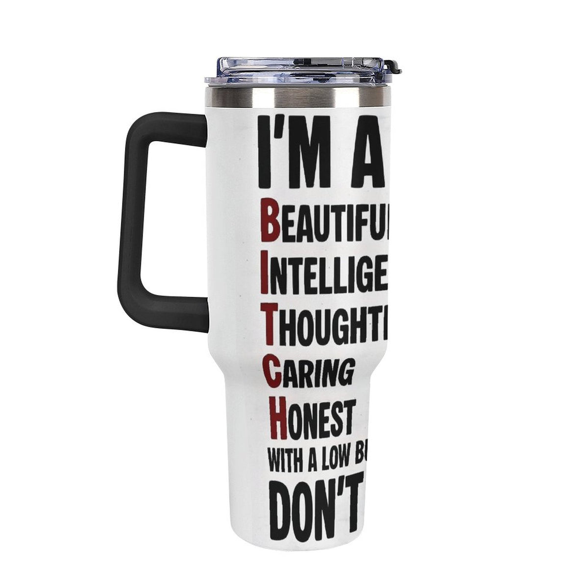 40oz Insulated Tumbler with Handle and Straw
