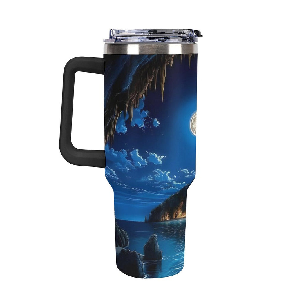 custom 40oz Insulated Tumbler with Handle and Straw