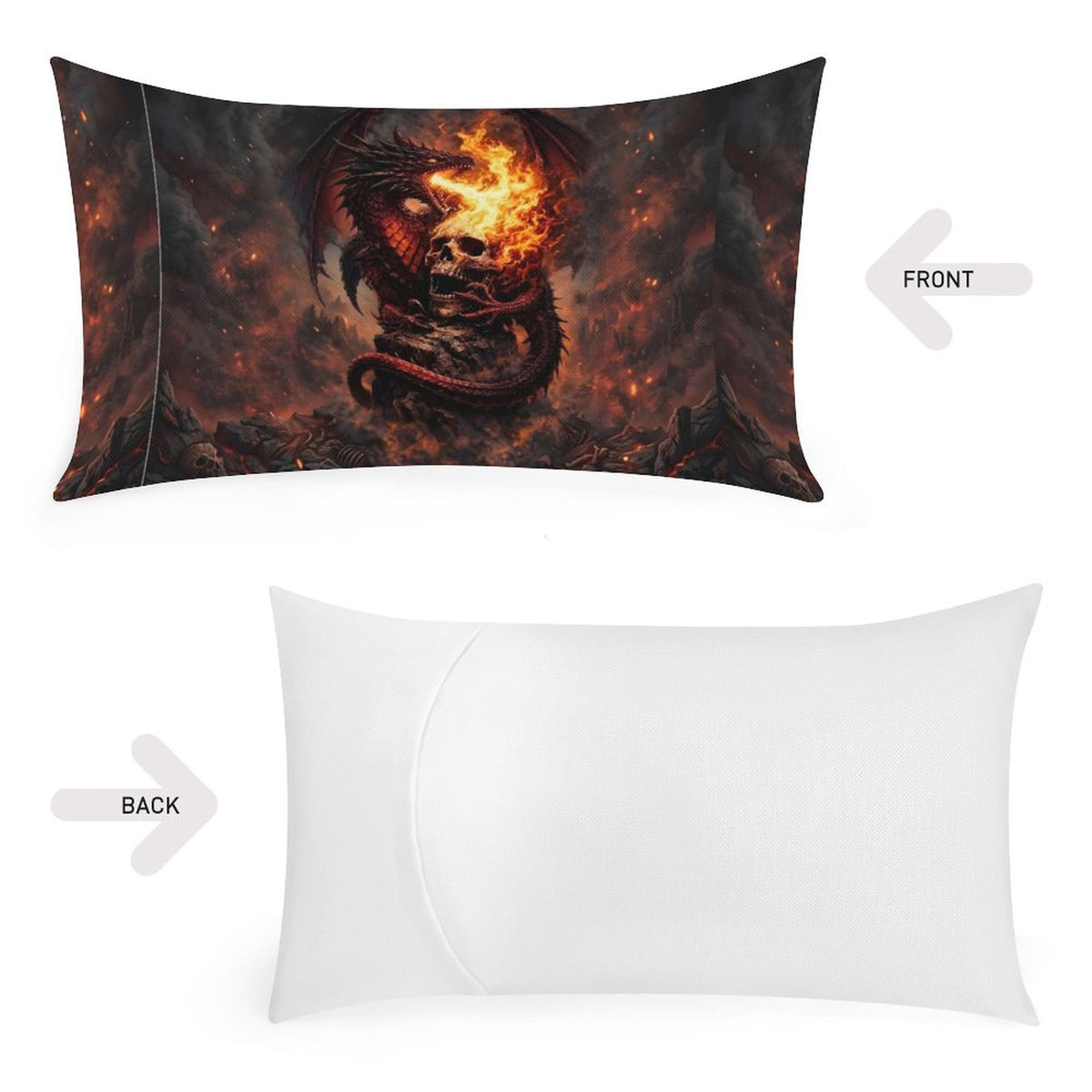 Custom dragon Flax Fabric Pillow Cover