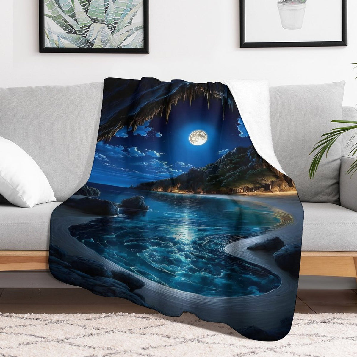 Custom Sherpa Fleece Throw Blanket-50"×60"