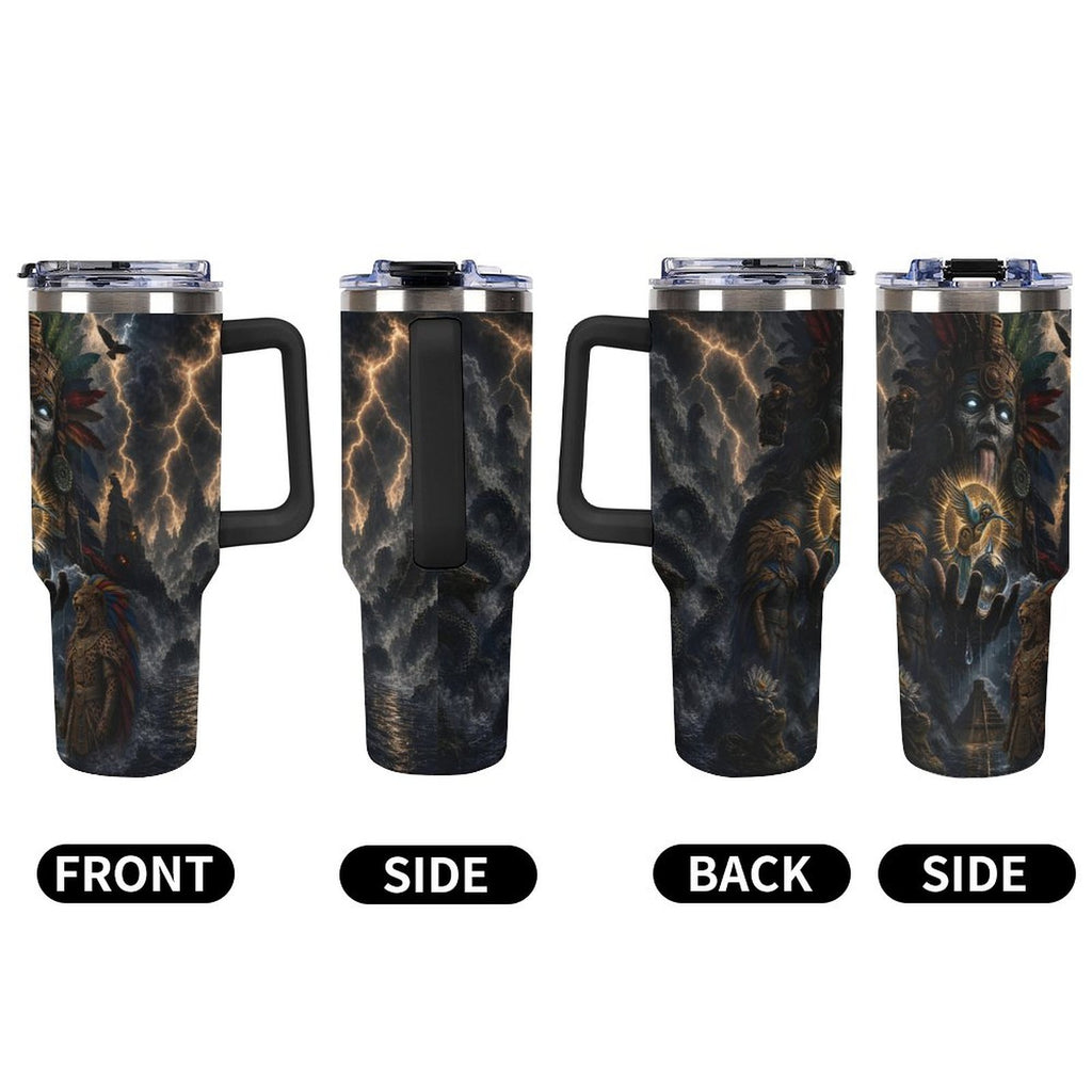 Aztec 40oz Insulated Tumbler with Handle and Straw