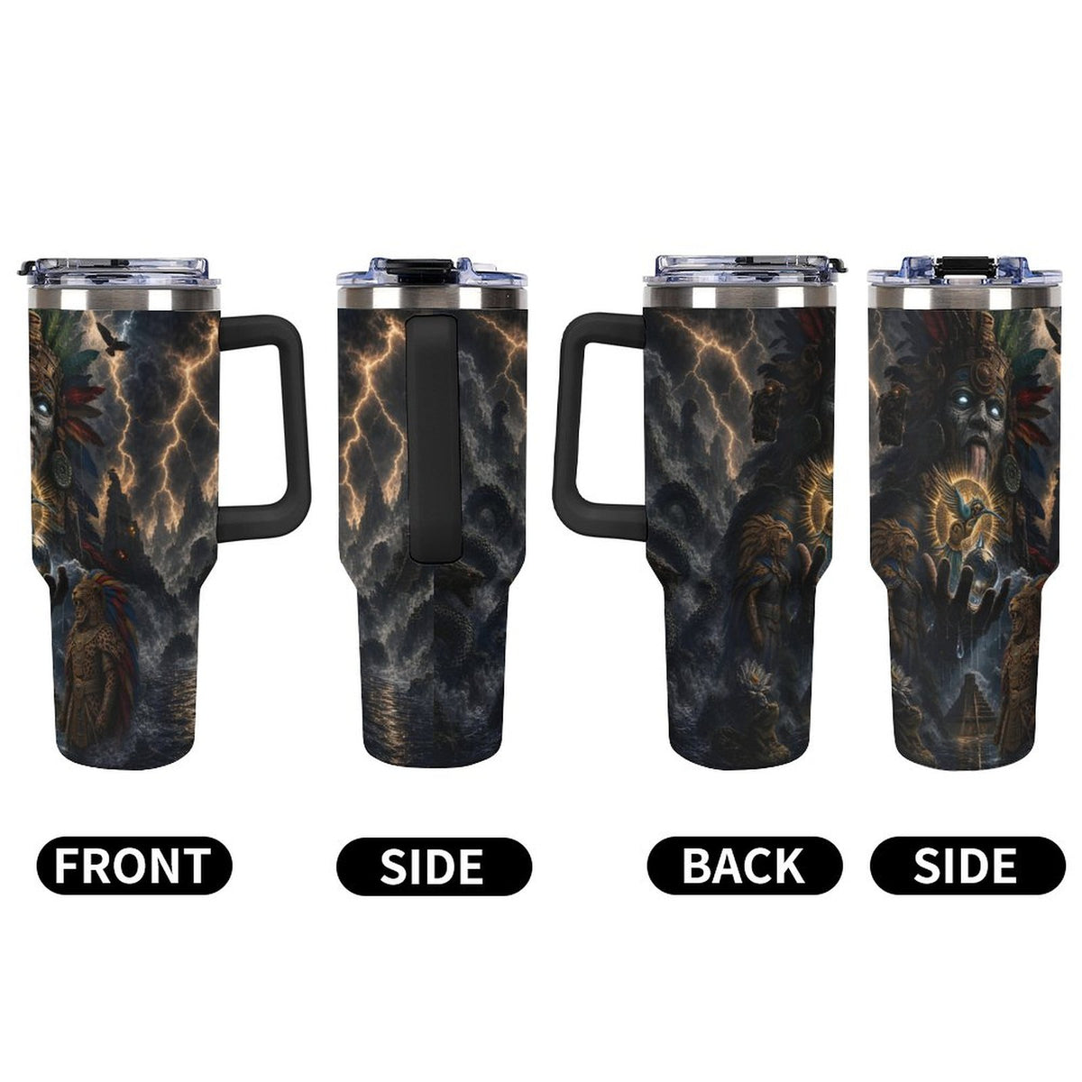 Aztec 40oz Insulated Tumbler with Handle and Straw