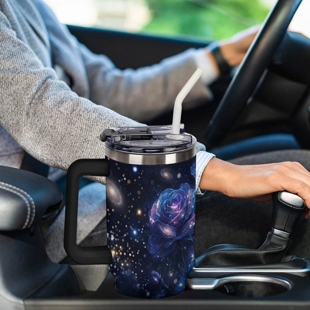 Custom 40oz Insulated Tumbler with Handle and Straw