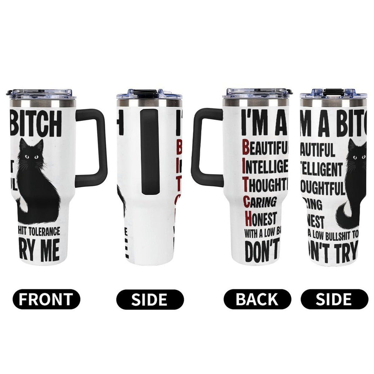 40oz Insulated Tumbler with Handle and Straw