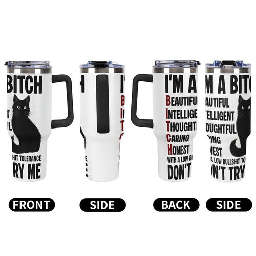 40oz Insulated Tumbler with Handle and Straw