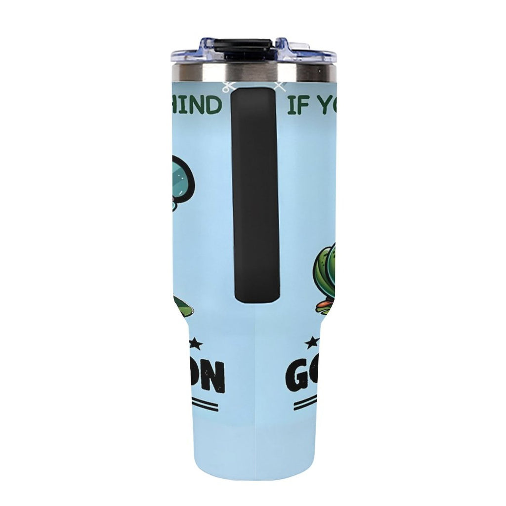Custom frog 40oz Insulated Tumbler with Handle and Straw