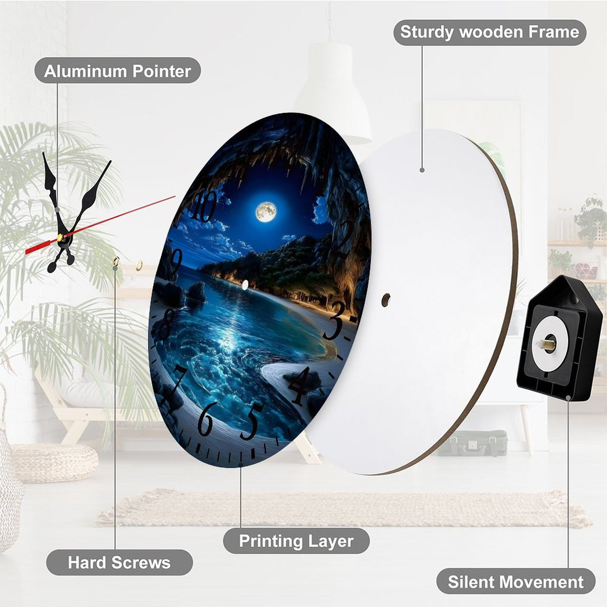 Modern Wooden Wall Clock