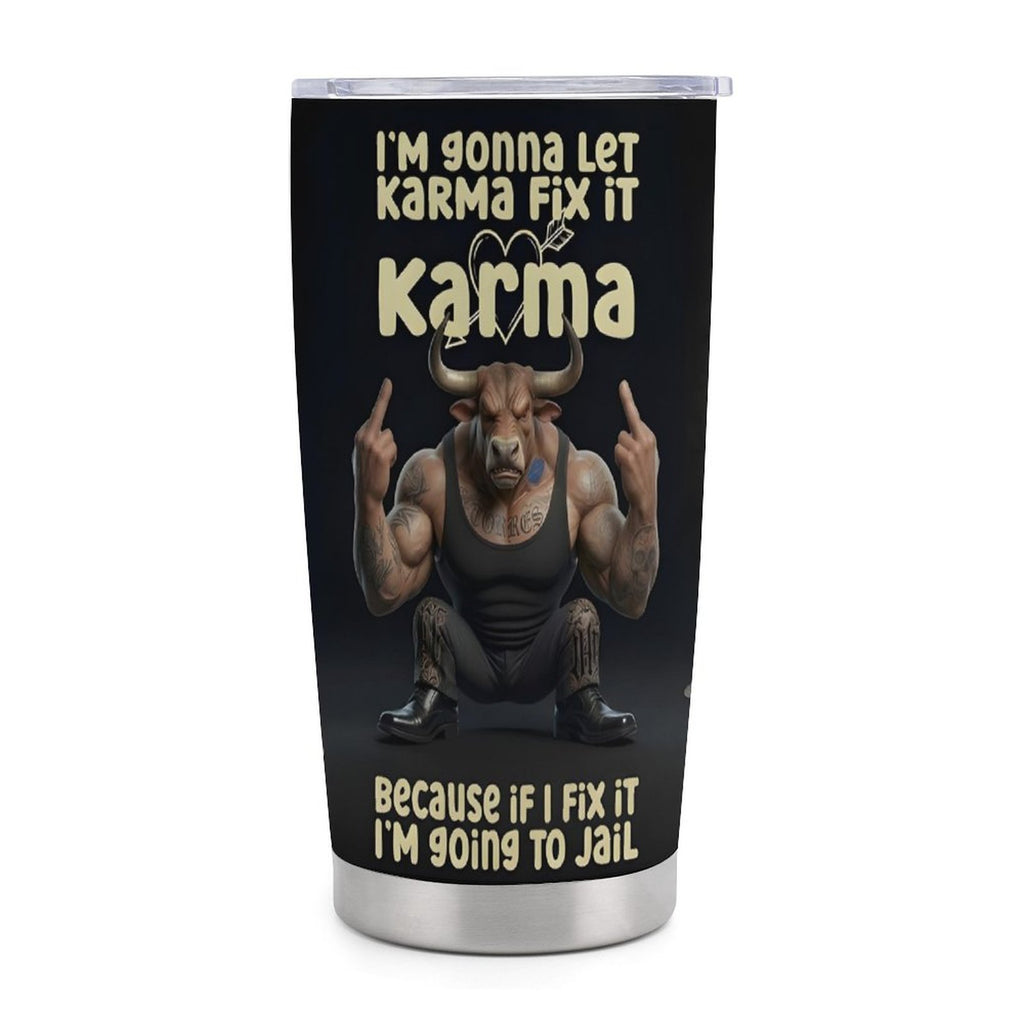 Custom Bull 20oz Insulated Stainless Steel Cup with Lid