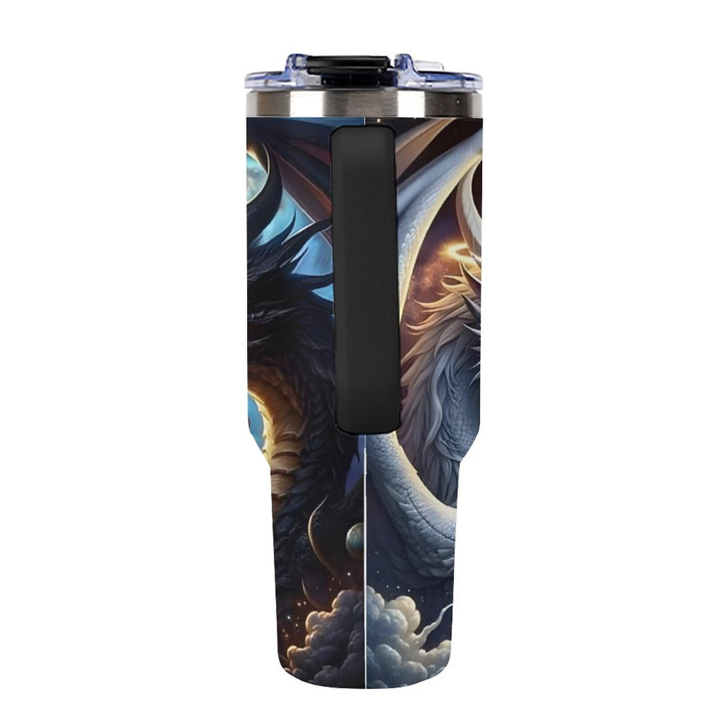 Custom Dragons 40oz Insulated Tumbler with Handle and Straw