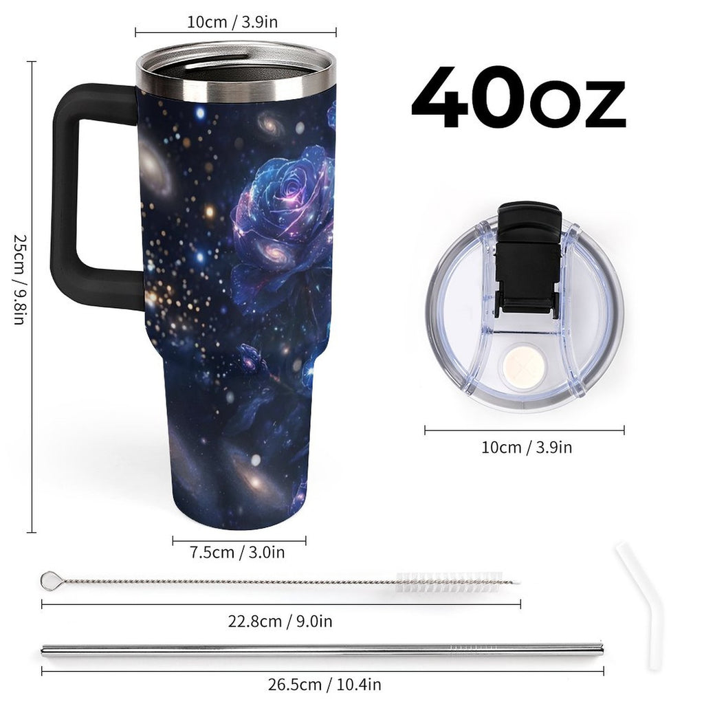 Custom 40oz Insulated Tumbler with Handle and Straw