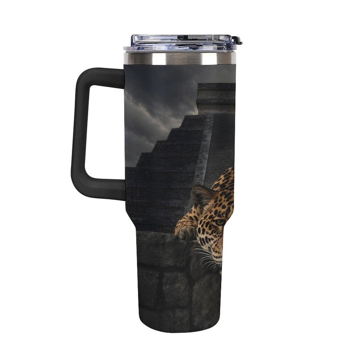 Custom Jaguar 40oz Insulated Tumbler with Handle and Straw