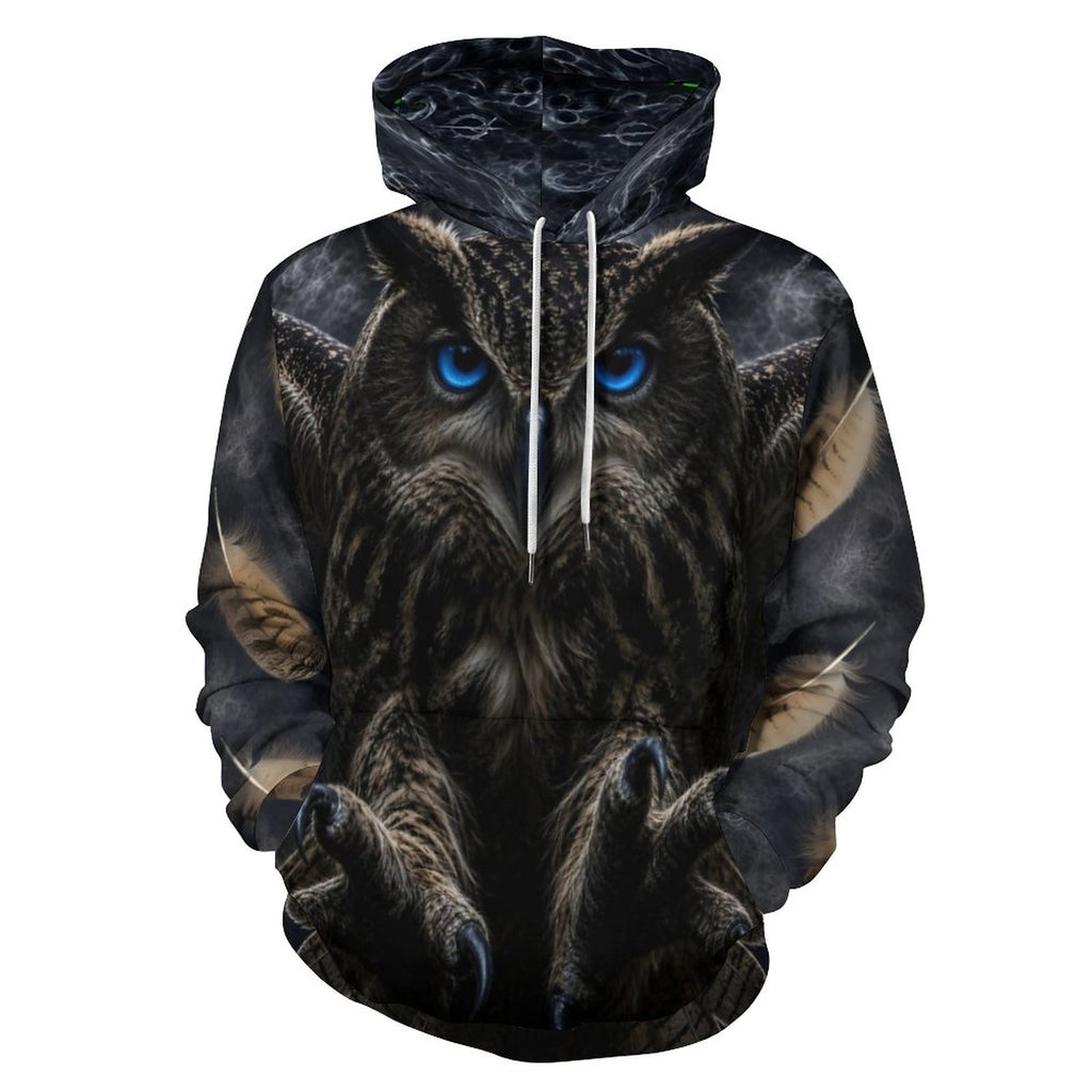 Custom Owl  Men's Cool Hoodie with Double-layer Cap
