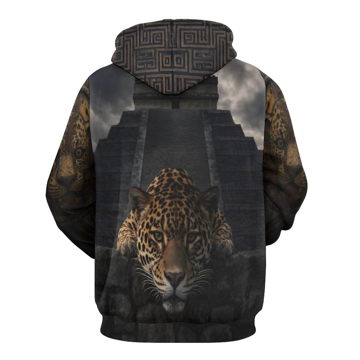Custom Aztec Jaguar Men's Cool Hoodie with Double-layer Cap