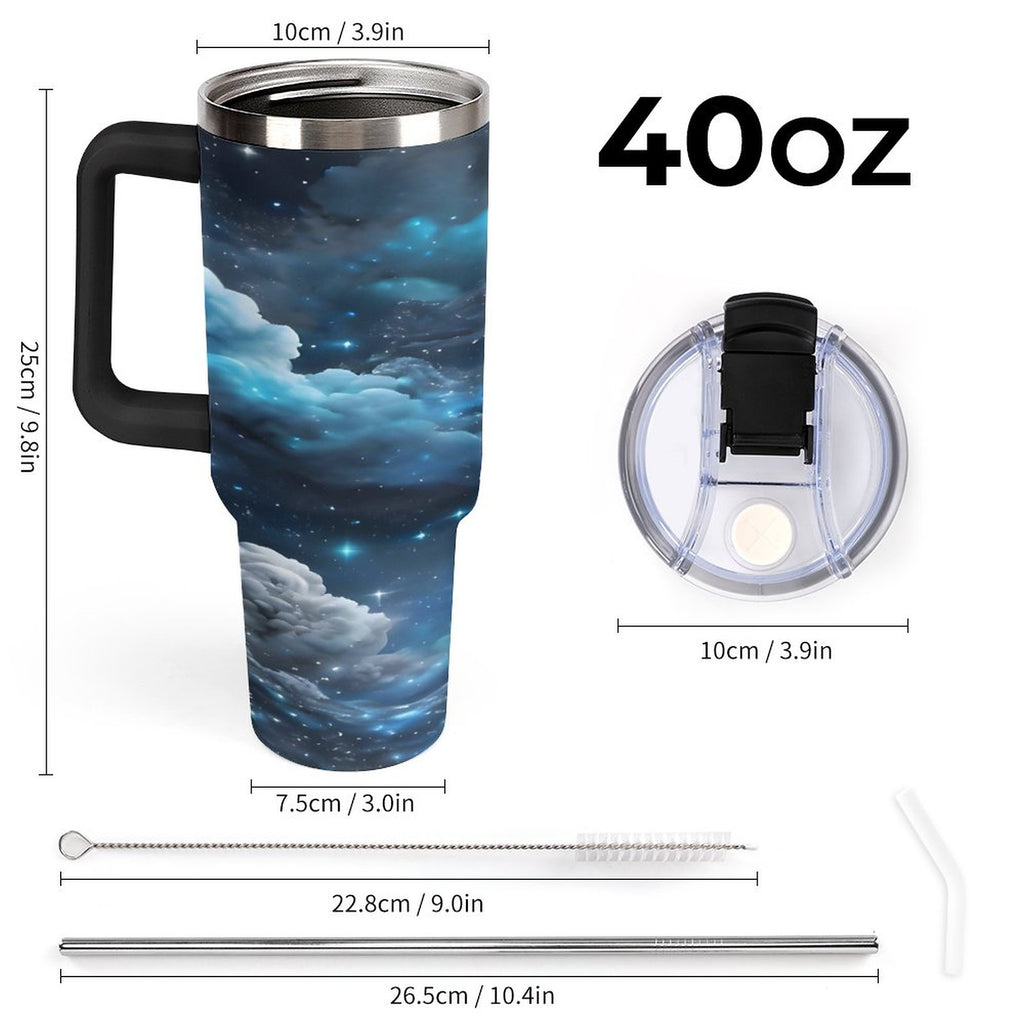 Custom 40oz Insulated Tumbler with Handle and Straw