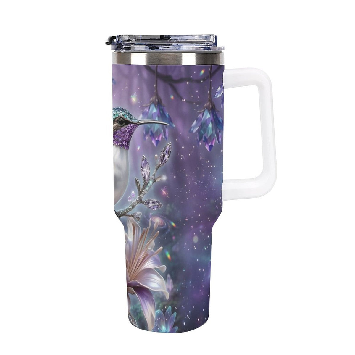 Custom 40oz Insulated Tumbler with Handle and Straw