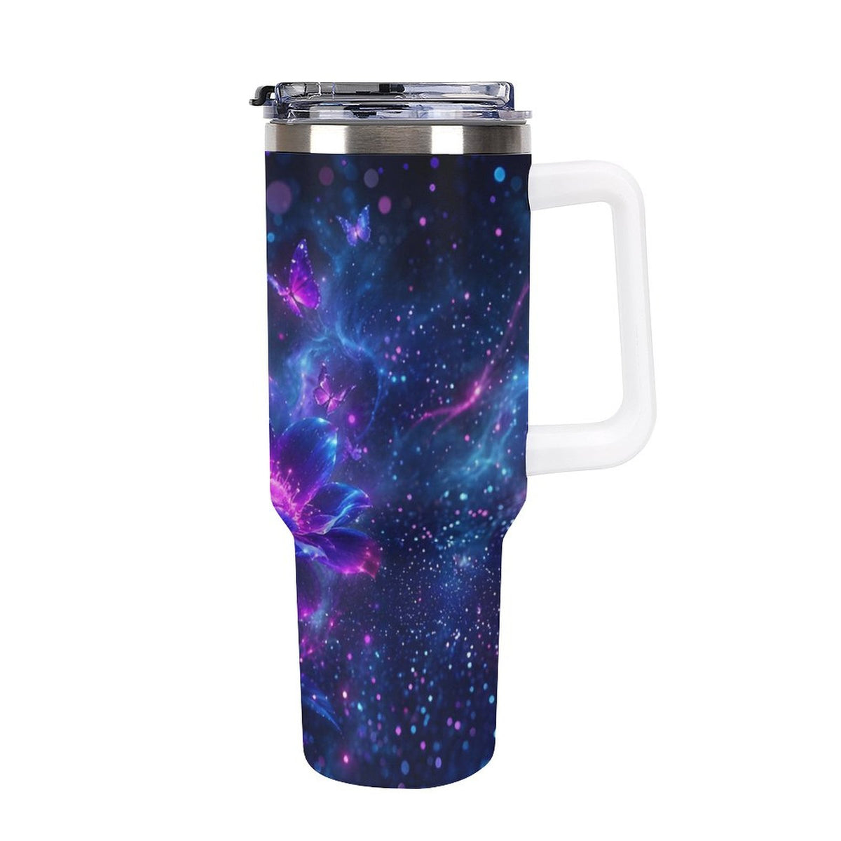 Custom 40oz Insulated Tumbler with Handle and Straw