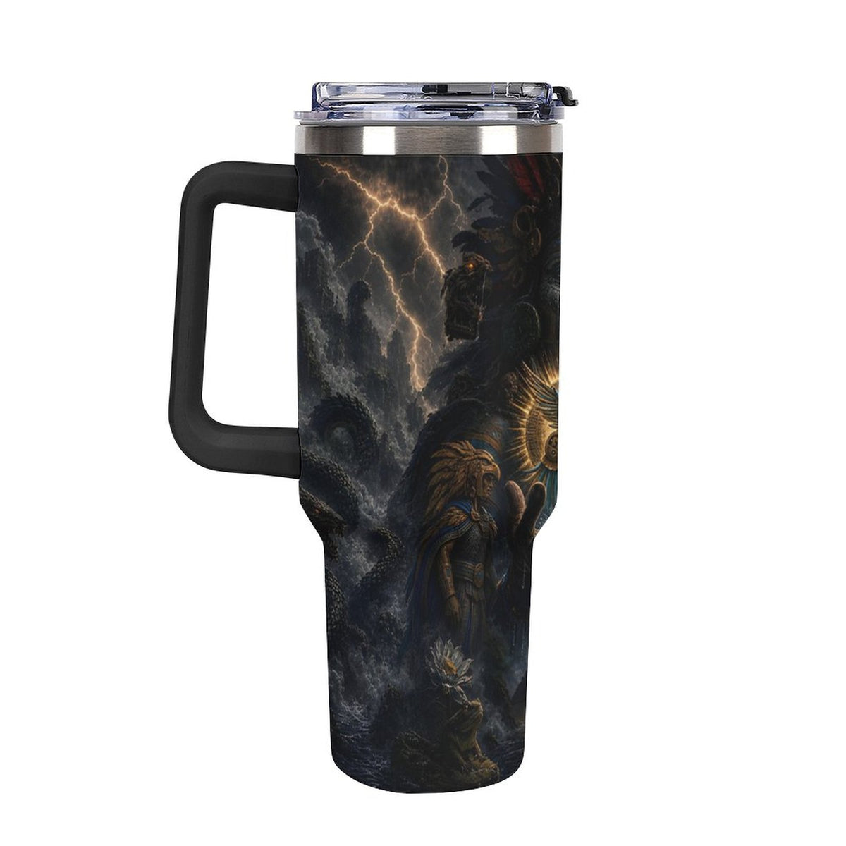 Aztec 40oz Insulated Tumbler with Handle and Straw