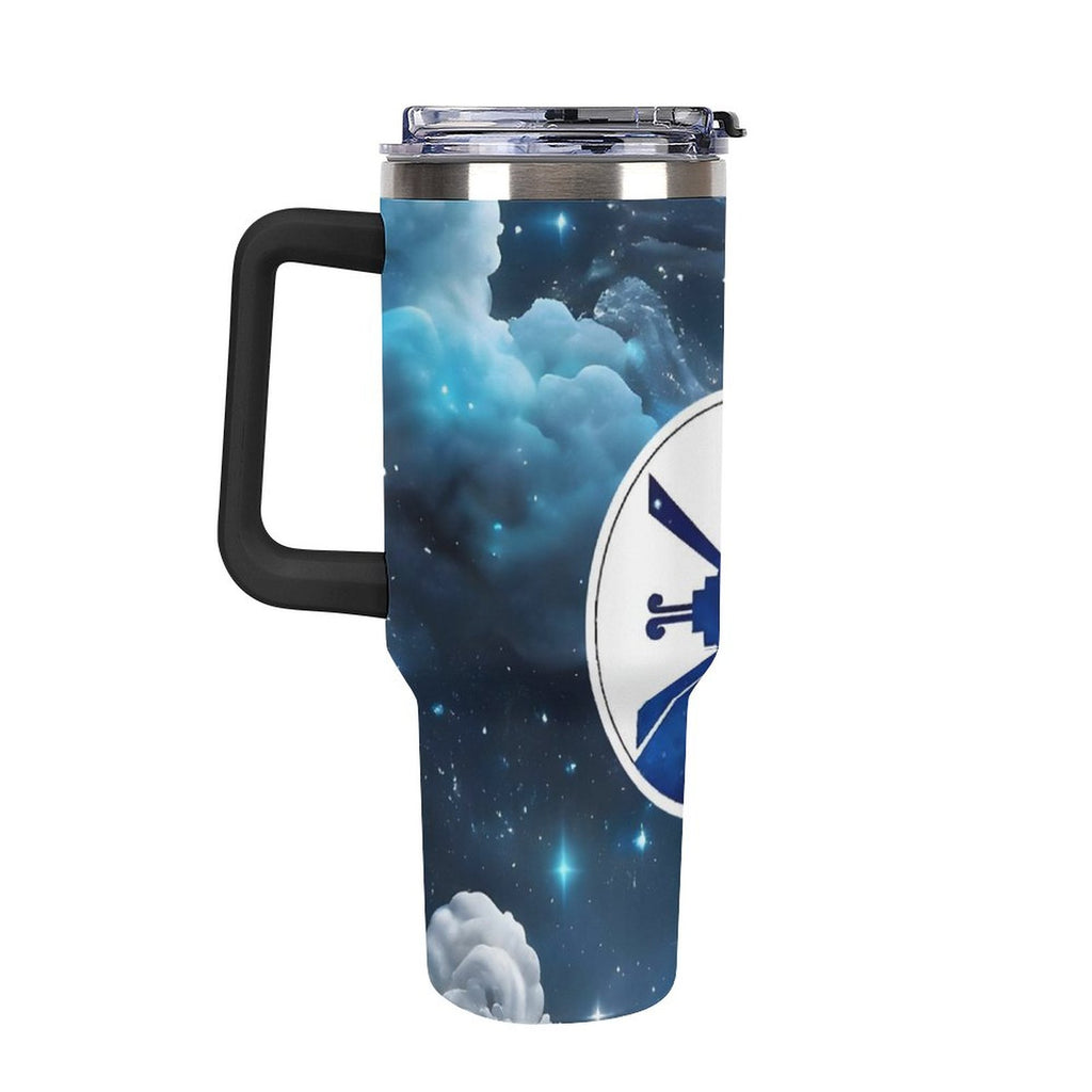 Hunab Ku / Ollin emblem 40oz Insulated Tumbler with Handle and Straw
