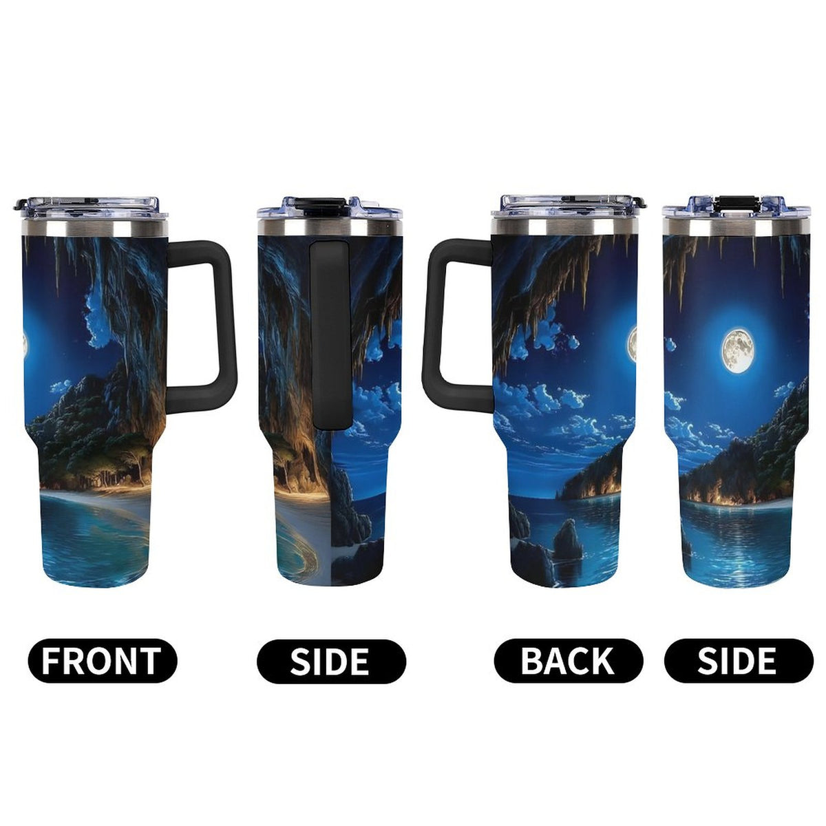 custom 40oz Insulated Tumbler with Handle and Straw