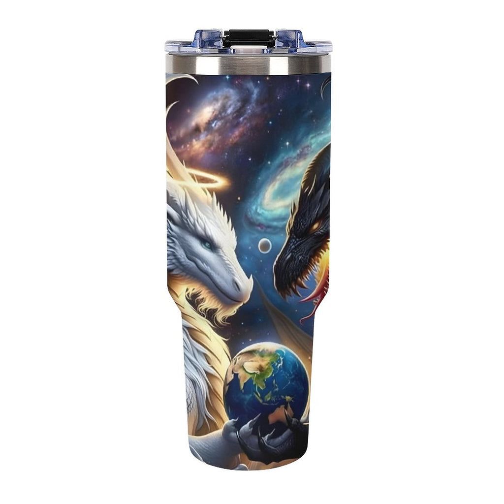 Custom Dragons 40oz Insulated Tumbler with Handle and Straw