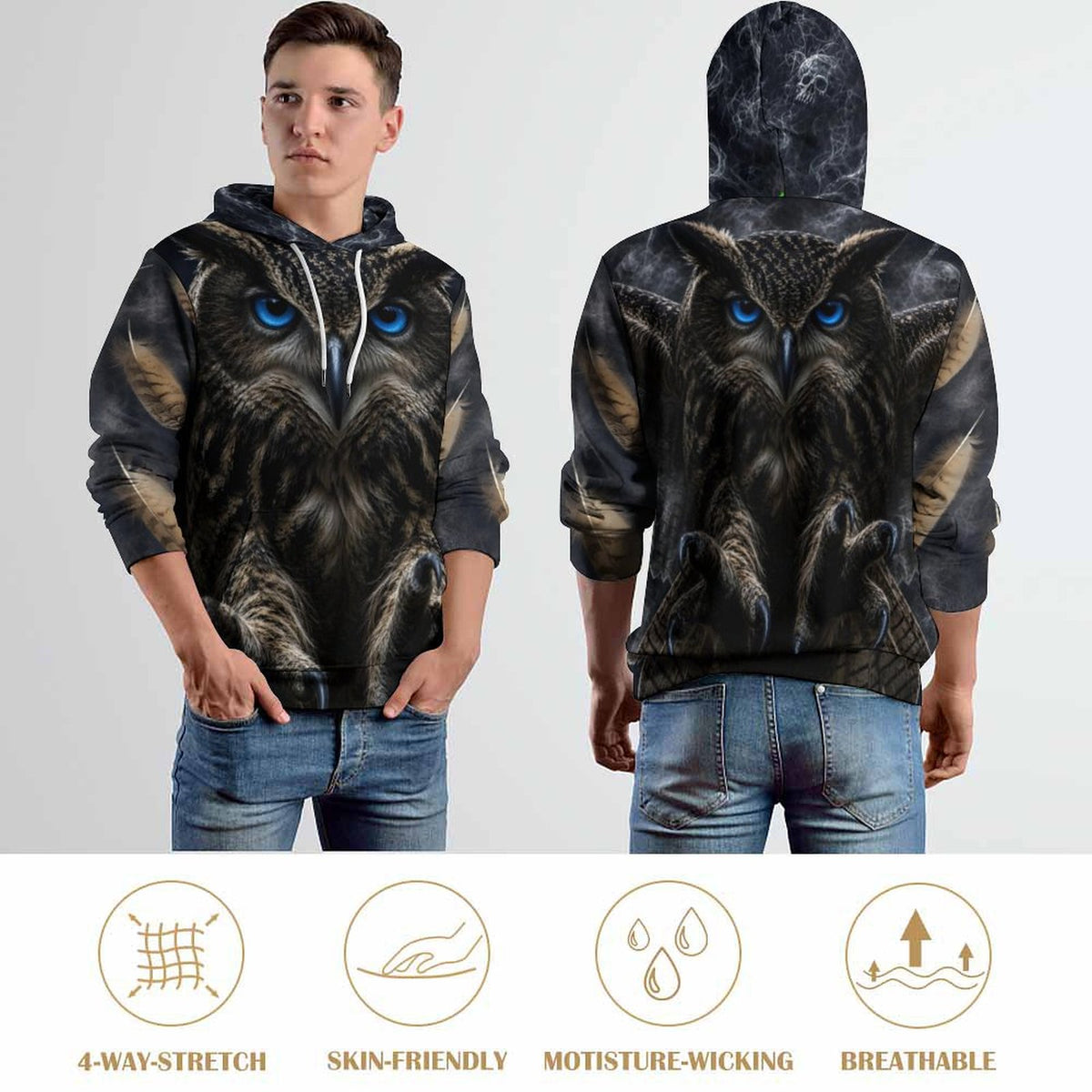 Owl Hoodie AOP