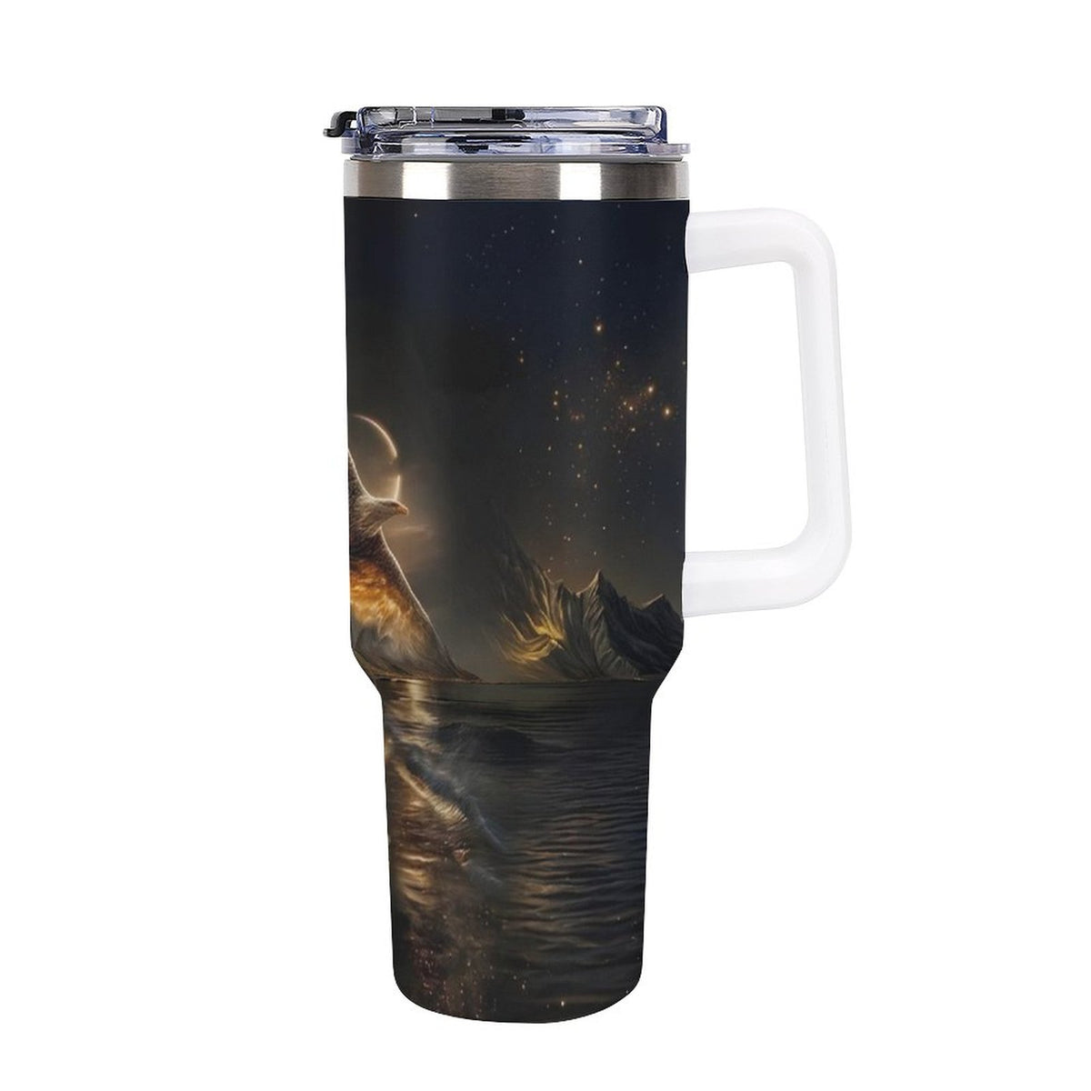 Custom native 40oz Insulated Tumbler with Handle and Straw