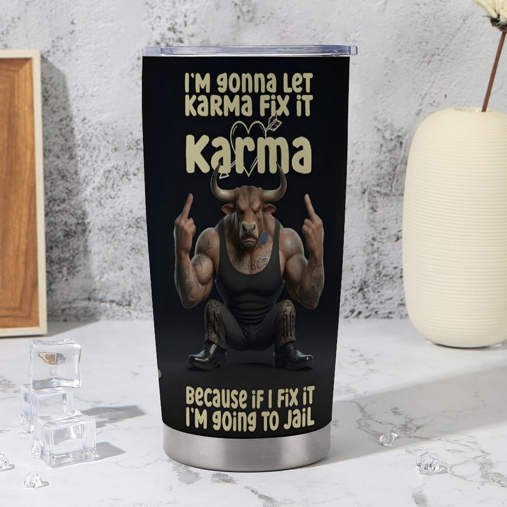 Custom Bull 20oz Insulated Stainless Steel Cup with Lid