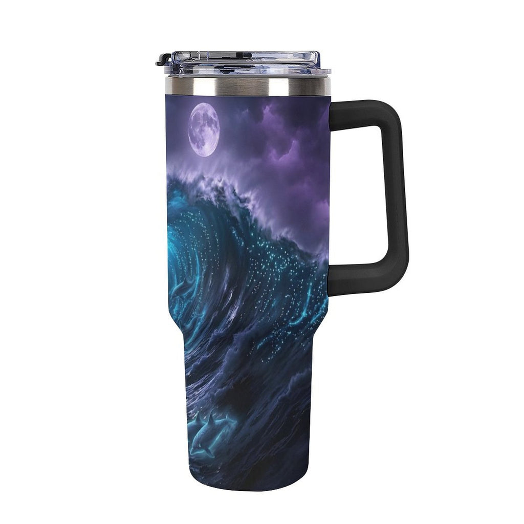 Custom 40oz Insulated Tumbler with Handle and Straw