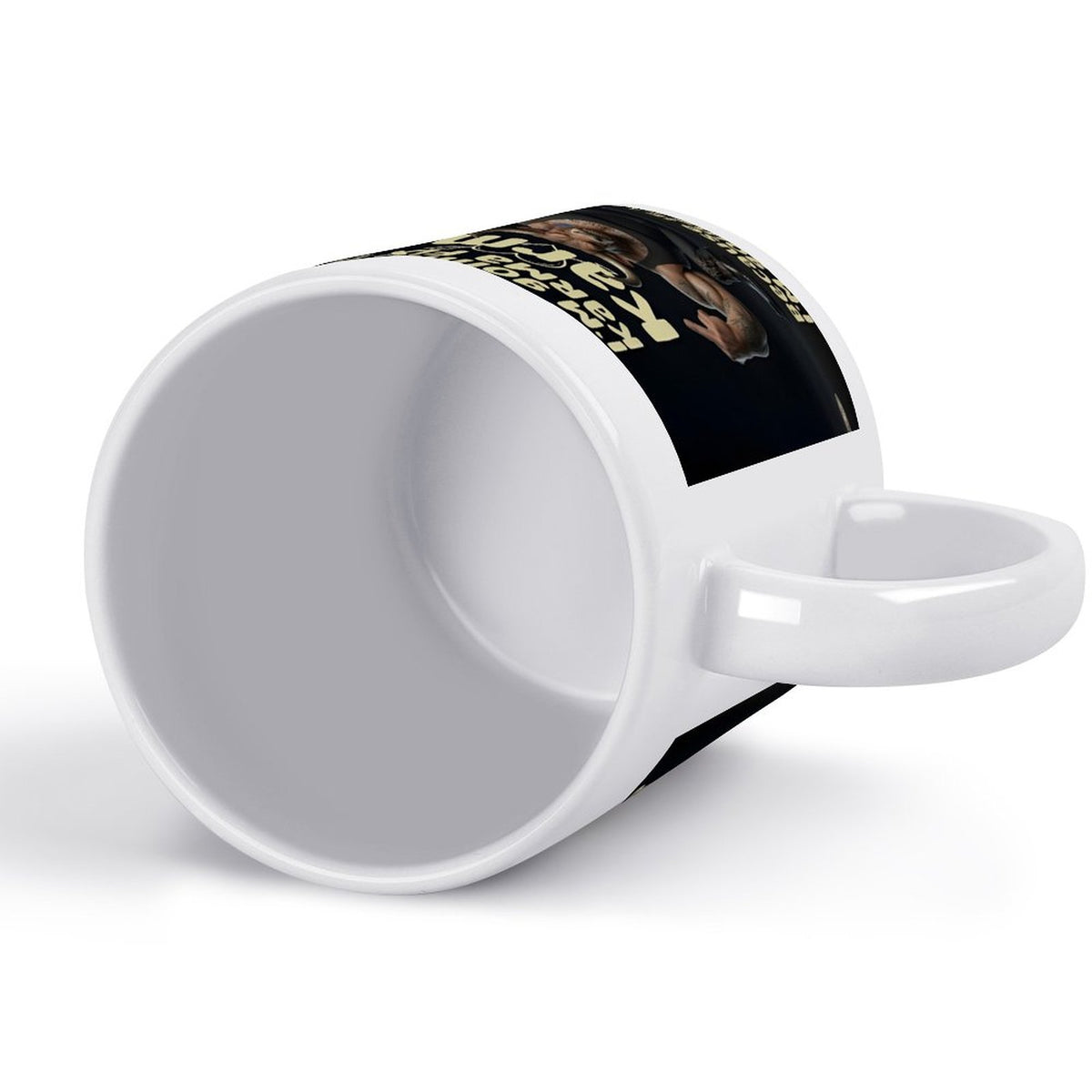 custom Bull 14oz White Ceramic Mug with Handle