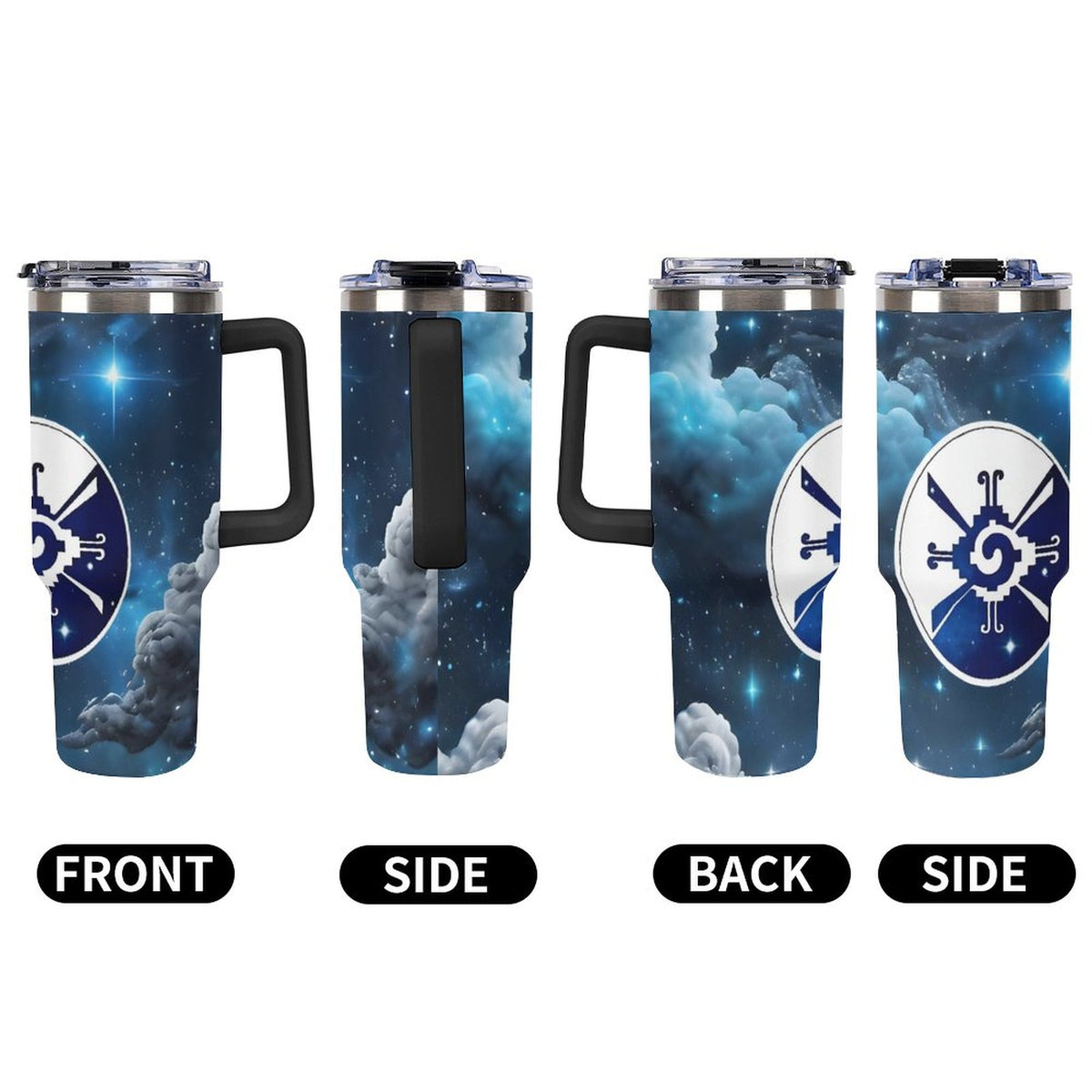 Hunab Ku / Ollin emblem 40oz Insulated Tumbler with Handle and Straw