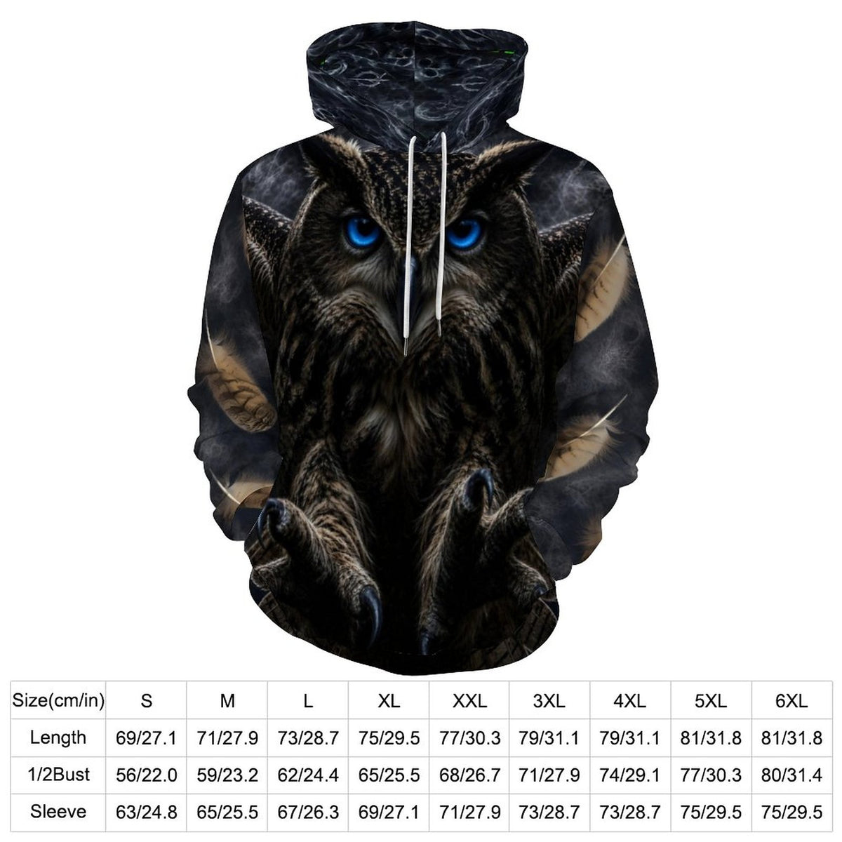 Custom Owl  Men's Cool Hoodie with Double-layer Cap