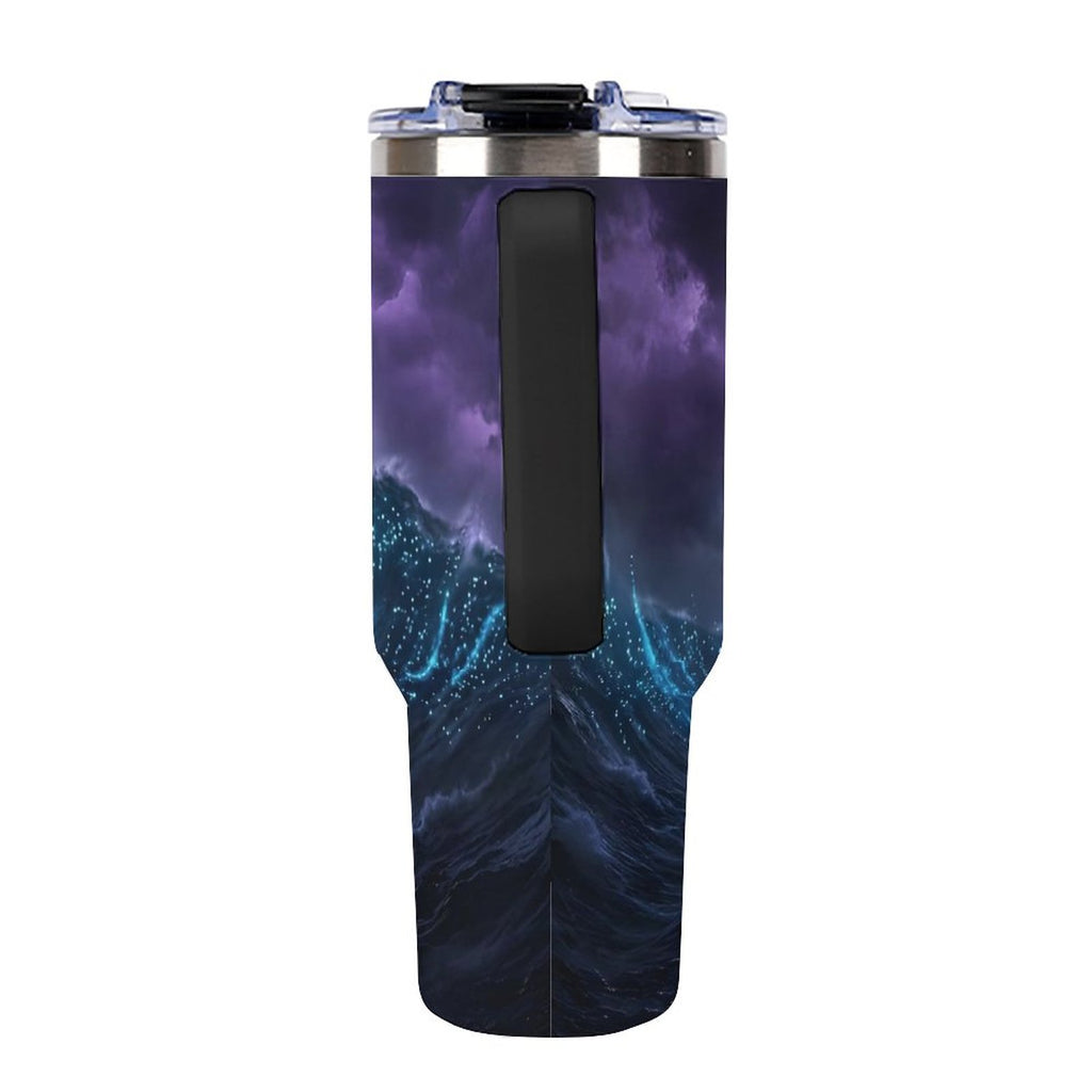 Custom 40oz Insulated Tumbler with Handle and Straw