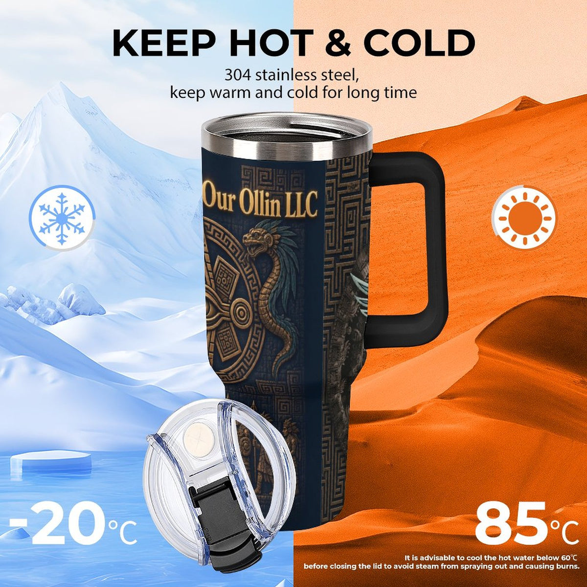 The House Tumbler 40oz Insulated Tumbler with Handle and Straw