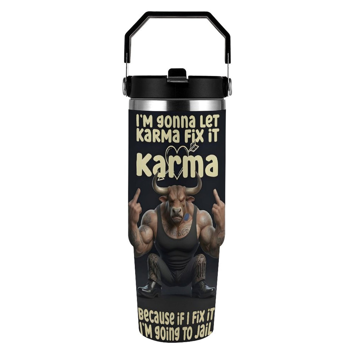 custom Bull 30oz Car Cup with Handle