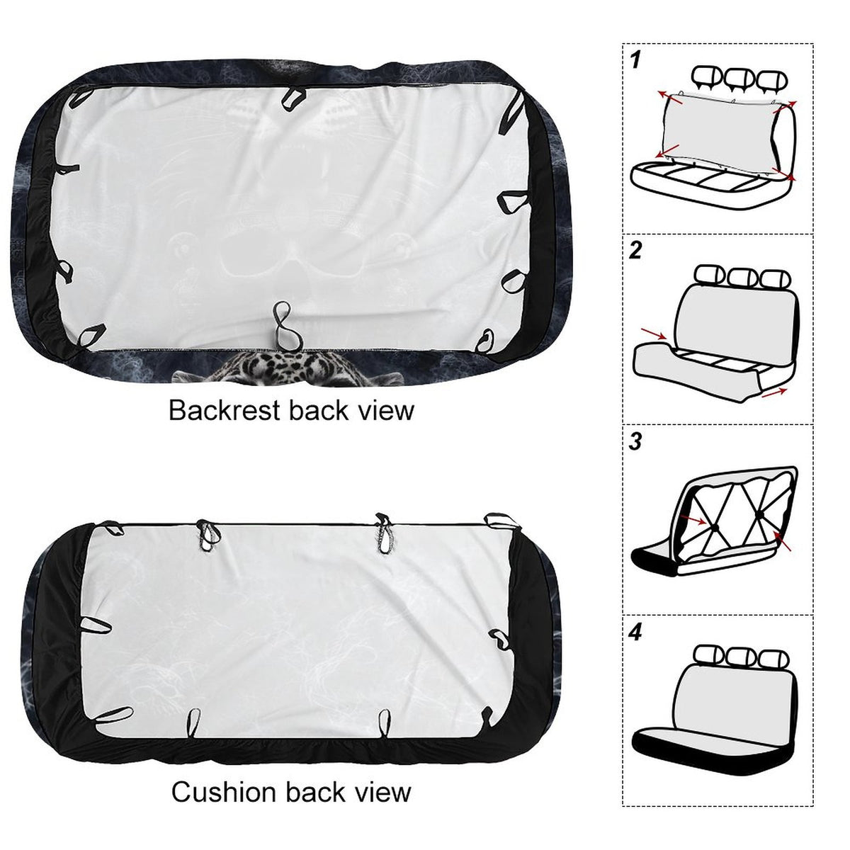 Custom Aztec Jaguar Back Seat Cover for Cars