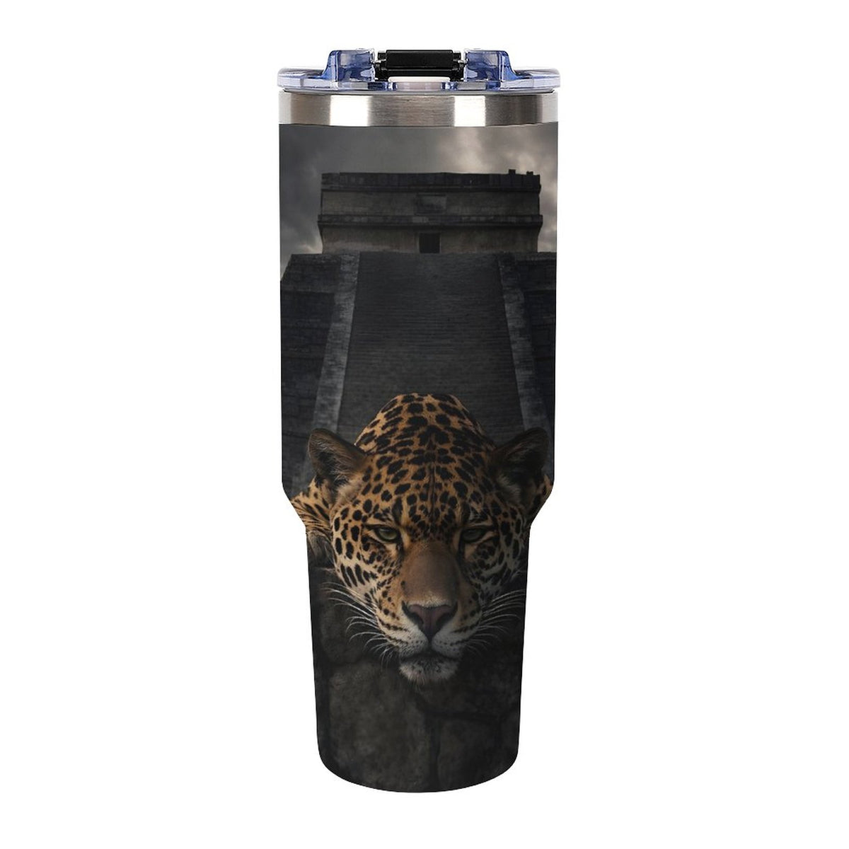 Custom Jaguar 40oz Insulated Tumbler with Handle and Straw