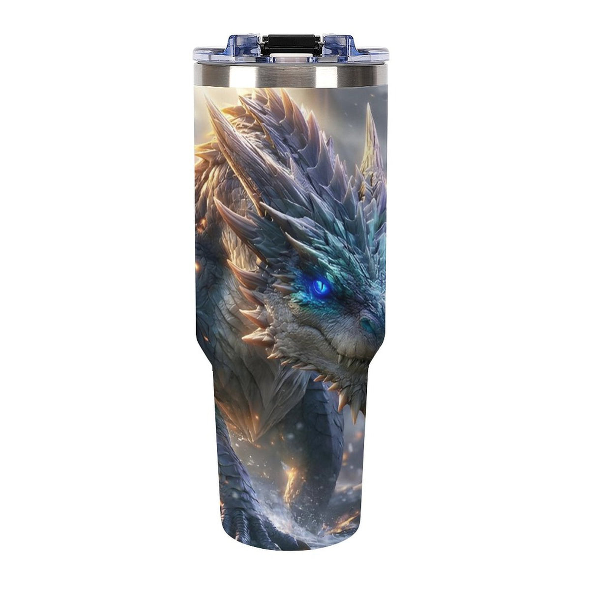 Custom Dragon40oz Insulated Tumbler with Handle and Straw