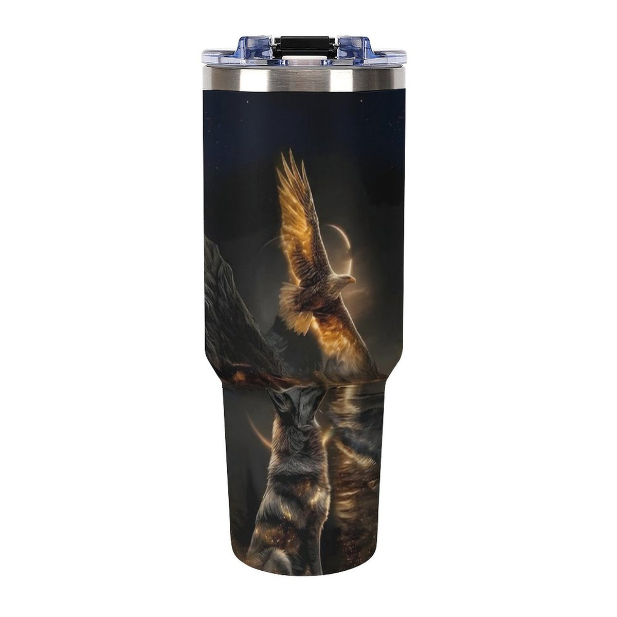 Custom native 40oz Insulated Tumbler with Handle and Straw