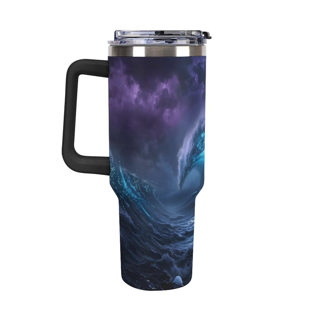 Custom 40oz Insulated Tumbler with Handle and Straw